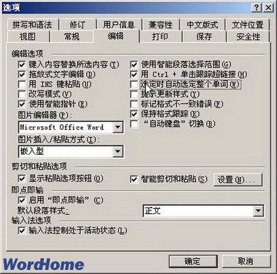选定时自动选定整个单词